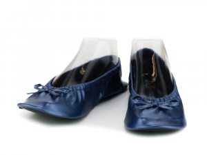 FLEXERINAS - faltbare Ballerinas, blau metallic