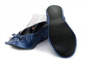 FLEXERINAS - faltbare Ballerinas, blau metallic