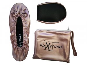 FLEXERINAS - faltbare Ballerinas, rosa metallic